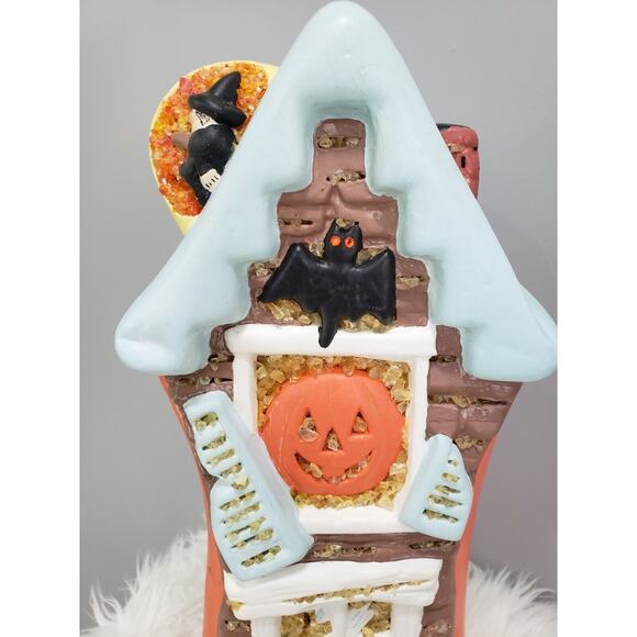 Vintage‎ YOZIE MOLD CERAMIC HALLOWEEN HAUNTED HOUSE blow mold copy cat bat witch - Picture 3 of 12